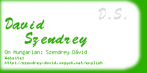 david szendrey business card